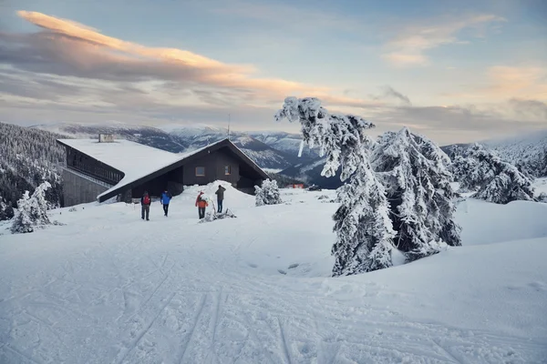 Paese invernale nella Repubblica Ceca — Foto Stock