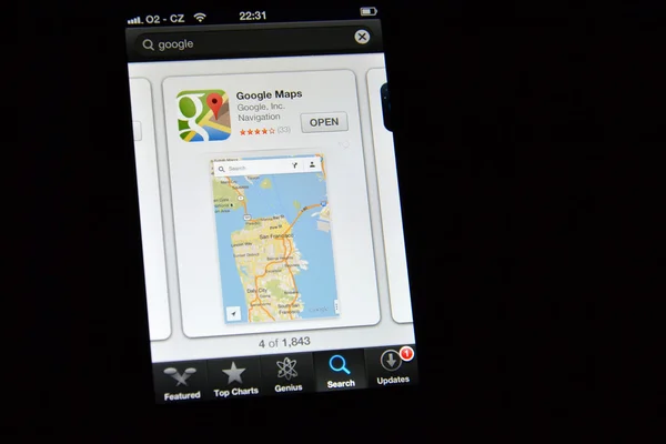 Google Maps App — Stock Photo, Image