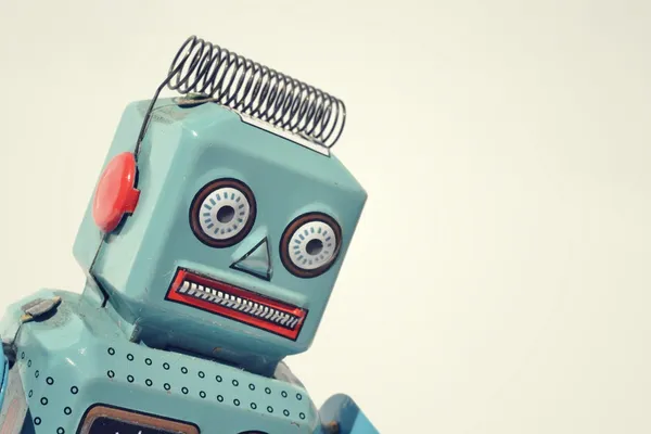 Vintage tin speelgoed robot — Stockfoto