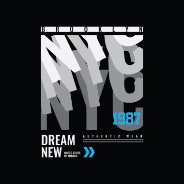 NEW YORK illüstrasyon tipografisi. Gömlek tasarımı için mükemmel.