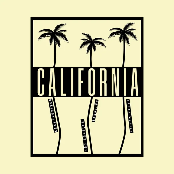 Ilustración Vectorial Del Gráfico Letras California Perfecto Para Diseñar Camisetas — Archivo Imágenes Vectoriales