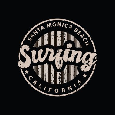 Resimli sörf tipografisi. Gömlek tasarımı için mükemmel.