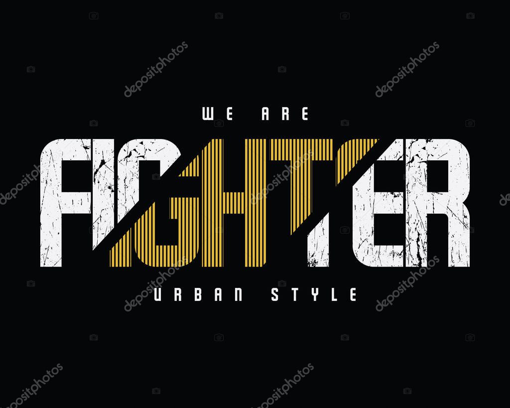 FIGHTER illustration typography. perfect for t shirt design