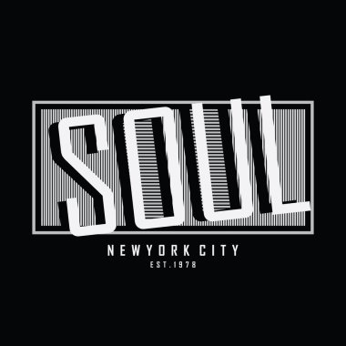 Harf grafiğinin vektör çizimi. SOUL, tişört, tişört, kapüşon vs. tasarlamak için mükemmel..