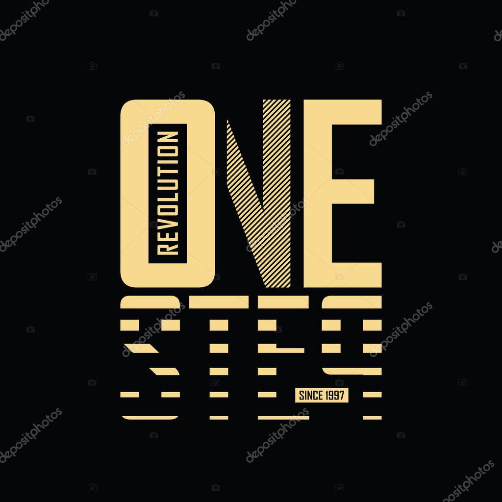 Vector illustration of letter graphic. ONE STEP, perfect for designing t-shirts, shirts, hoodies etc.