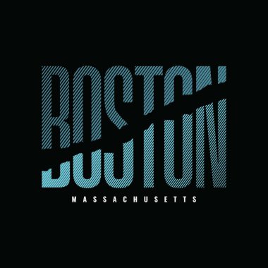 Boston çizim tipografisi. Gömlek tasarımı için mükemmel.