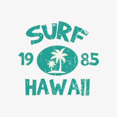 Harf grafiğinin vektör çizimi. Hawaii sörfü, tişört, tişört, kapüşon, poster, baskı vs. tasarlamak için mükemmel..