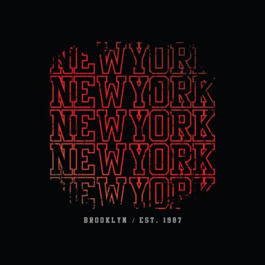 NEWYORK çizim tipografisi. Gömlek tasarımı için mükemmel.