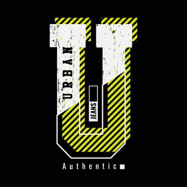 Harf grafiğinin vektör çizimi. URBAN, tişört, gömlek, kapüşon, poster, baskı vs. tasarlamak için mükemmel.