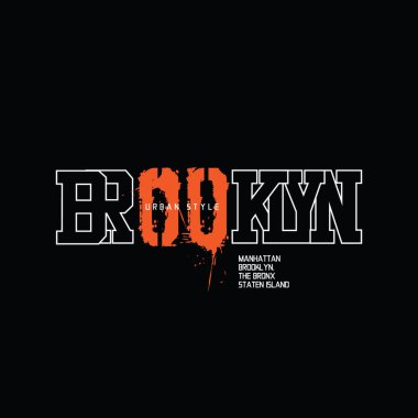 Harf grafiğinin vektör çizimi. BROOKLYN, tişört, gömlek, kapüşon, poster, baskı vs. tasarlamak için mükemmel.
