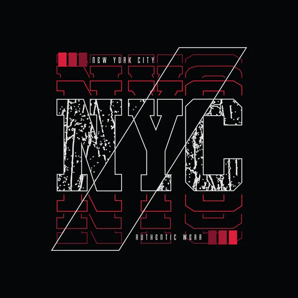 ニューヨーク市タイポグラフィベクトルTシャツデザインイラスト — ストックベクタ