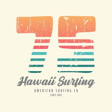 Hawaii tipografi vektörü t-shirt tasarımı illüstrasyonu 