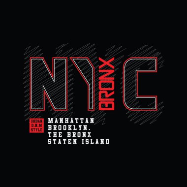 New York şehri tipografi vektörü t-shirt tasarımı illüstrasyonu 