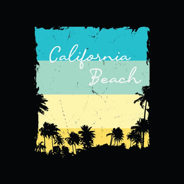 California Plaża Ilustracja Wektor Koszula Projekt — Wektor stockowy