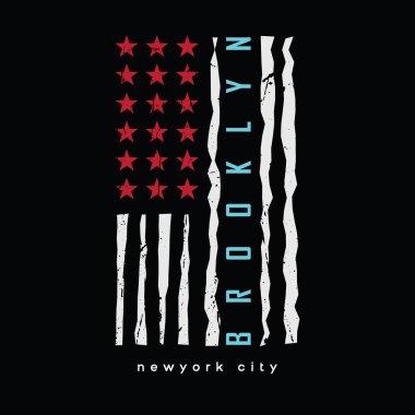 BrooKLYN illüstrasyon tipografisi. Gömlek tasarımı için mükemmel.