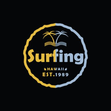 Sörf vektörü illüstrasyonu ve tipografisi, tişörtler, kapüşonlular, baskılar vs. için mükemmel.