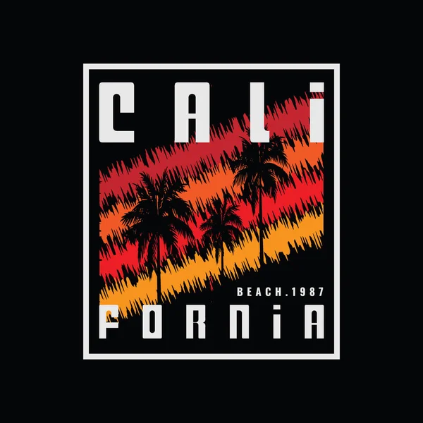 California Tipografía Ilustración Vector Camiseta Diseño — Archivo Imágenes Vectoriales