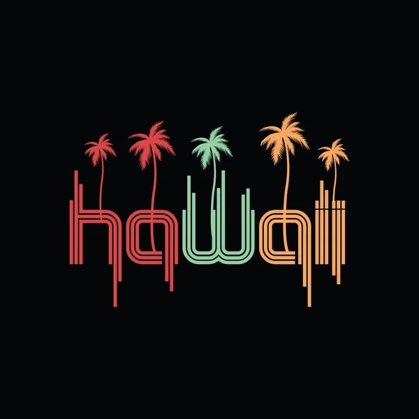 Hawaii Typography Illustration Shirt Apparel Design — Stock Vector