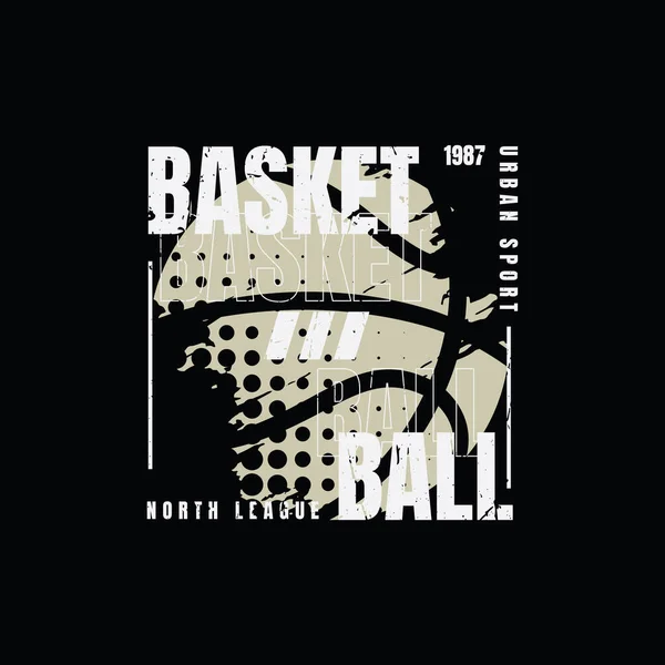 Baloncesto Tipografía Vector Camiseta Diseño Ilustración — Vector de stock