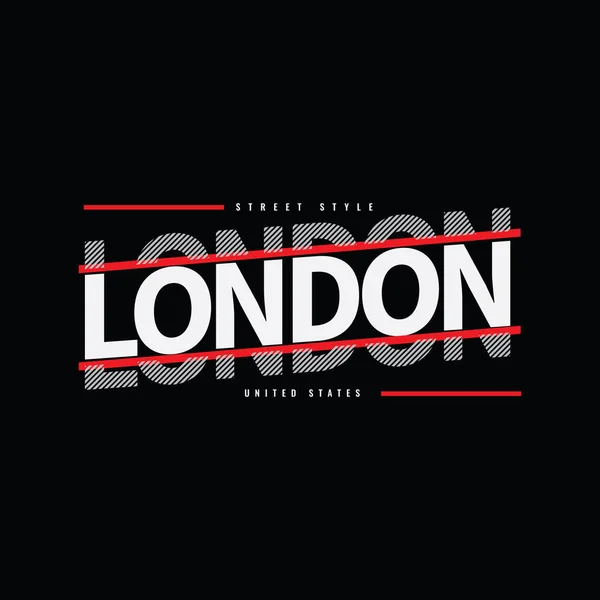 Londýnské Grafické Tričko Design Oděvů — Stockový vektor