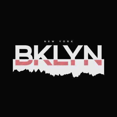 BrooKLYN illüstrasyon tipografisi. Gömlek tasarımı için mükemmel.