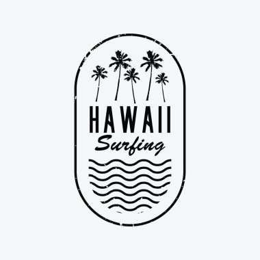 Hawaii çizim tipografisi. Gömlek tasarımı için mükemmel.