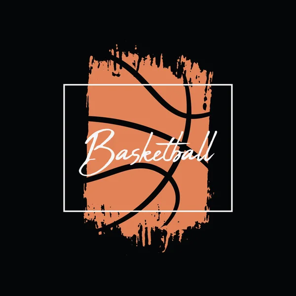 Basketball Illustration Typography Shirt Design — Vector de stock