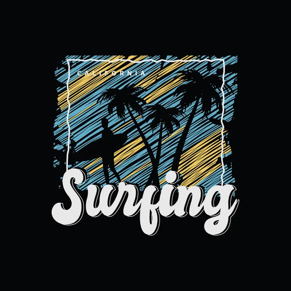 Tipografia Ilustração Surf Perfeito Para Projeto Shirt — Vetor de Stock