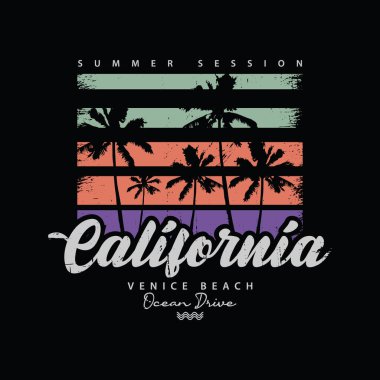 California illustration typography. perfect for designing t-shirts, shirts, hoodies, poster, print, etc.