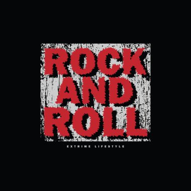 Rock and roll illustration typography. perfect for designing t-shirts, shirts, hoodies, poster, print