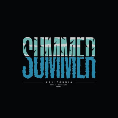 Summer illustration typography. perfect for designing t-shirts, shirts, hoodies, poster, print