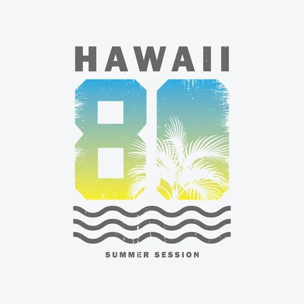 Hawaii Illustration Shirt Apparel Design — Stock Vector