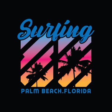 Surfing Florida illustration typography. perfect for t shirt design