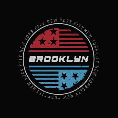 BrooKLYN illüstrasyon tipografisi. Gömlek tasarımı için mükemmel.