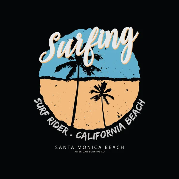 California surfing beach illustration typography. perfect for t shirt design