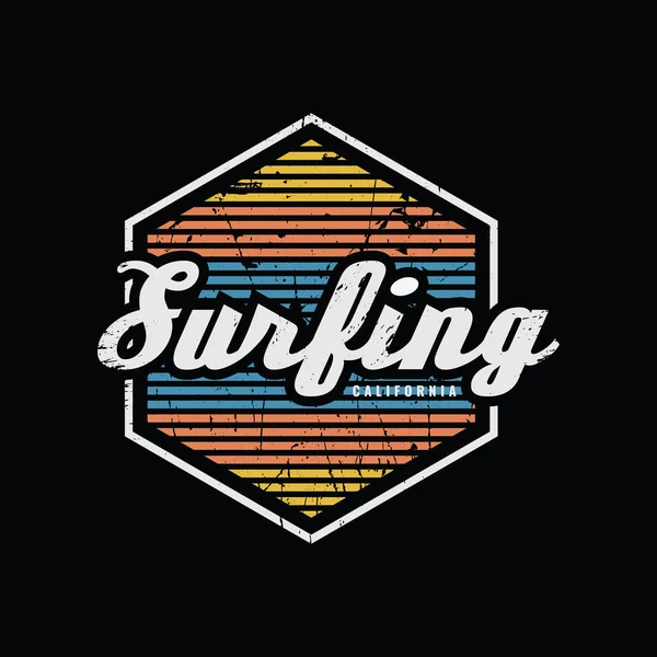 Surfing California Illustration Typography Perfect Shirts Hoodies Prints Etc — Stockový vektor