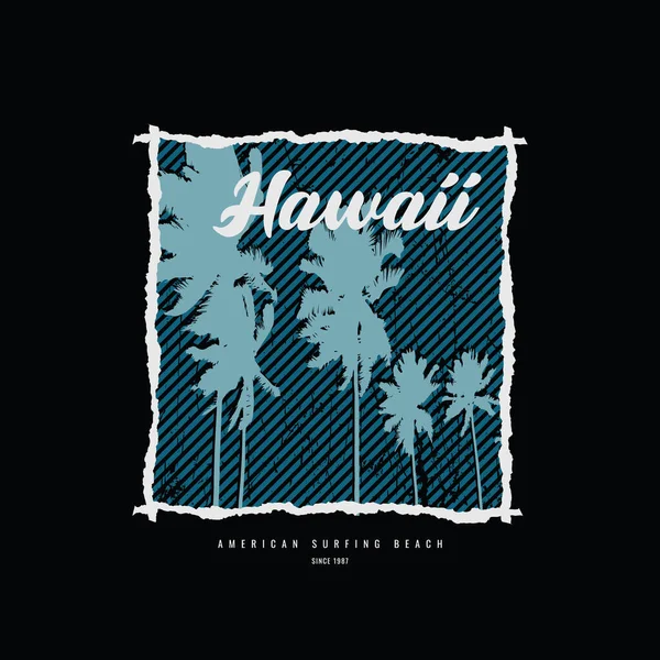 Hawaii Illustration Typography Perfect Designing Shirts Shirts Hoodies Poster Print — ストックベクタ