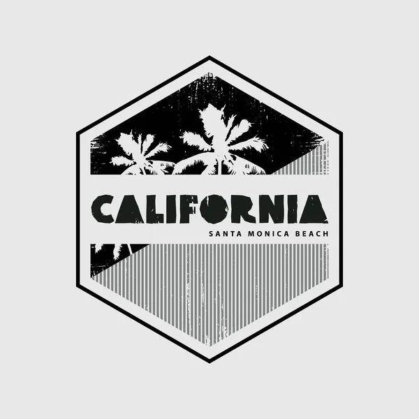 California Ilustración Tipografía Camiseta Ropa Diseño — Vector de stock