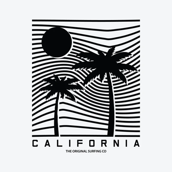 California Illustration Typography Perfect Shirt Design — Stock Vector