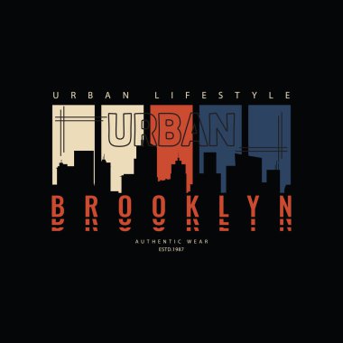 Brooklyn çizim tipografisi. Tişört, gömlek, kapüşon, poster, baskı tasarlamak için mükemmel.