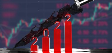 2022 Graph hisse senedi numarası kırmızı sembol ticaret teknolojisi ham petrol benzin fiyatı para birimi finans pazarlama teknolojisi covid-19 Corona virüsü delta varyant 3D  