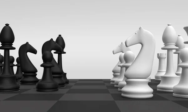 Chees Board Black White King Bishop Pawn Game Symbol Business — Φωτογραφία Αρχείου