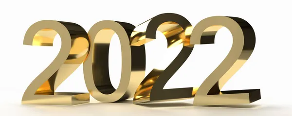 2022 Goudgele Kleur Abstracte Achtergrond Decoratie Ornament Teken Symbool Vrolijk — Stockfoto