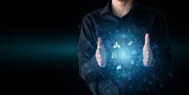 işaret eden parmak elli kişi iş stratejisi fikir sistemi veri ağı teknolojisi çevrimiçi arayüz bağlantı multimedya bilimi akıllı zeka iletişimi küresel başarı