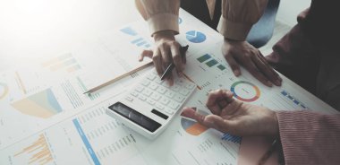 İş analizcileri mali durum raporunu denetleme iç kontrol sistemi için kontrol ediyor. Muhasebe, Denetleme Ekibi