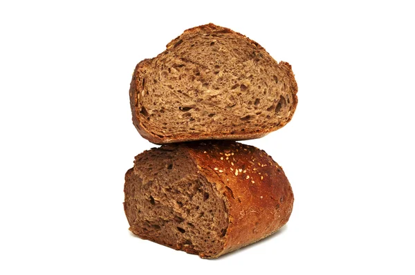 Frisches Brot isoliert, gebrochenes Brot — Stockfoto