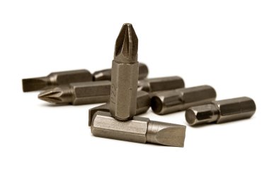 İnşaat bit üzerinde beyaz izole