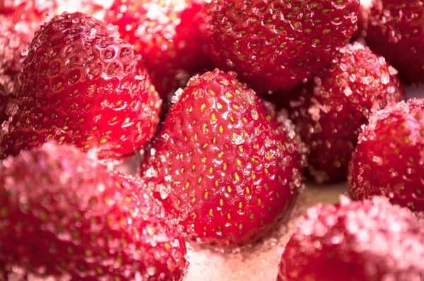 Strawberries in sugar — Stock Photo, Image