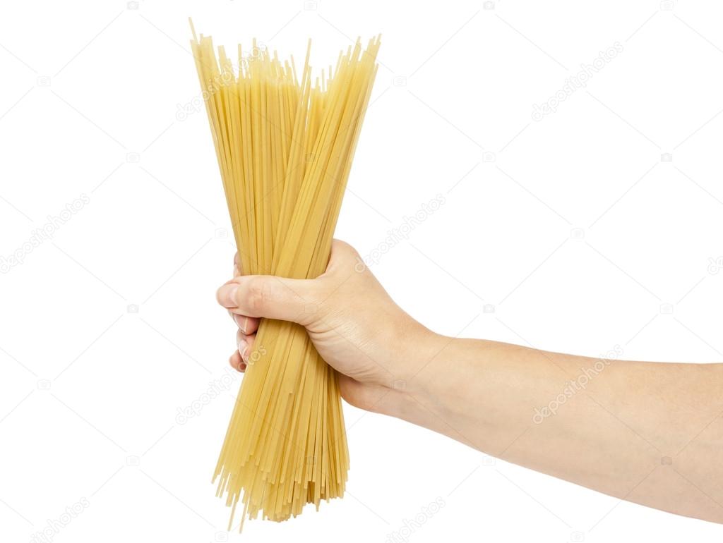 spaghetti in hand