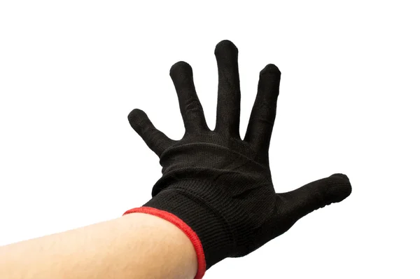 Guantes de trabajo negros aislados — Foto de Stock